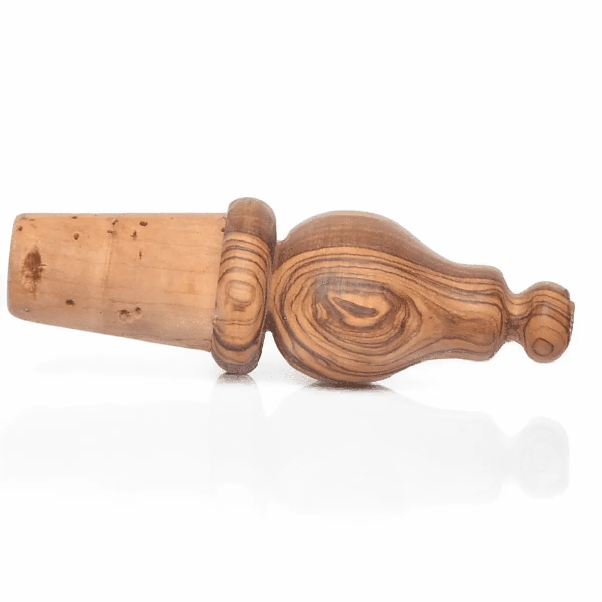 Handgefertigter Olivenholz-Flaschenkorken