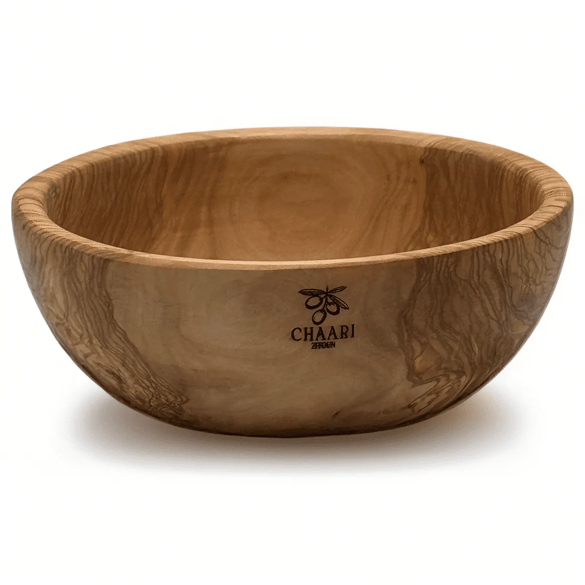 Salatschale aus Olivenholz - Abgerundet