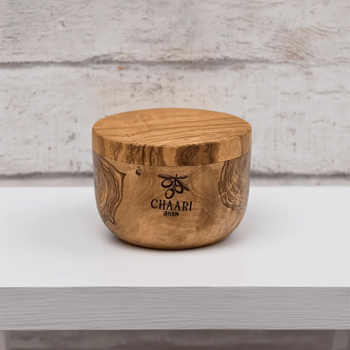 Olivenholz-Gewürzdose mit Magnetverschluss - 200 ml