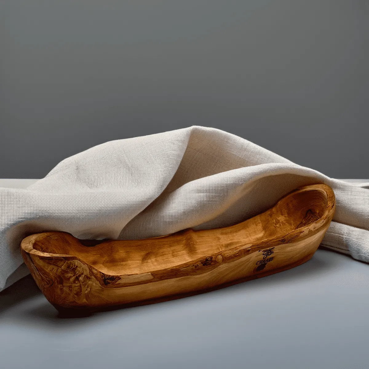 Längliche Olivenholz-Brotschale - 40-43 cm