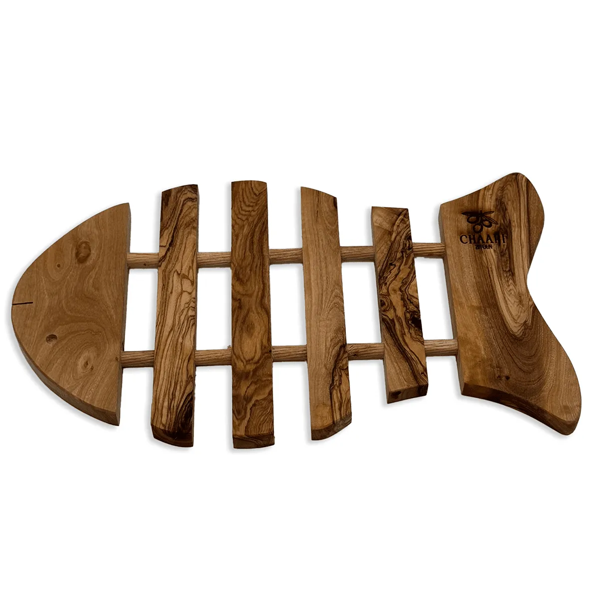 Untersetzer aus Olivenholz - Fischform