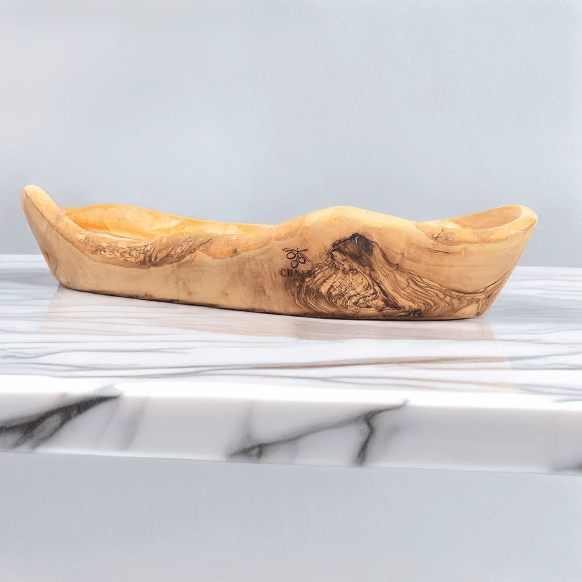 Längliche Olivenholz-Brotschale - 40-43 cm