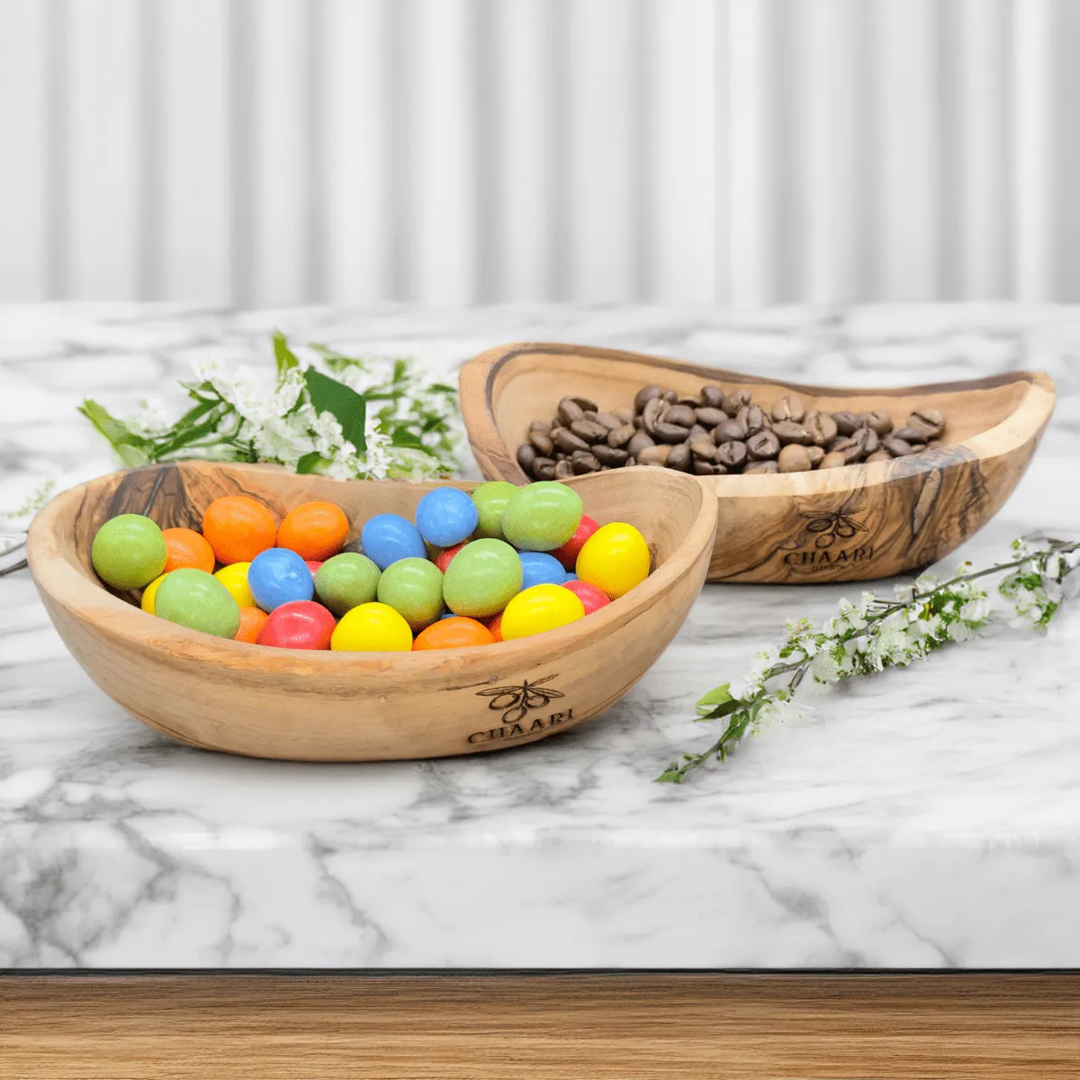 Kleine Olivenholz-Snackschale, 14-16 cm