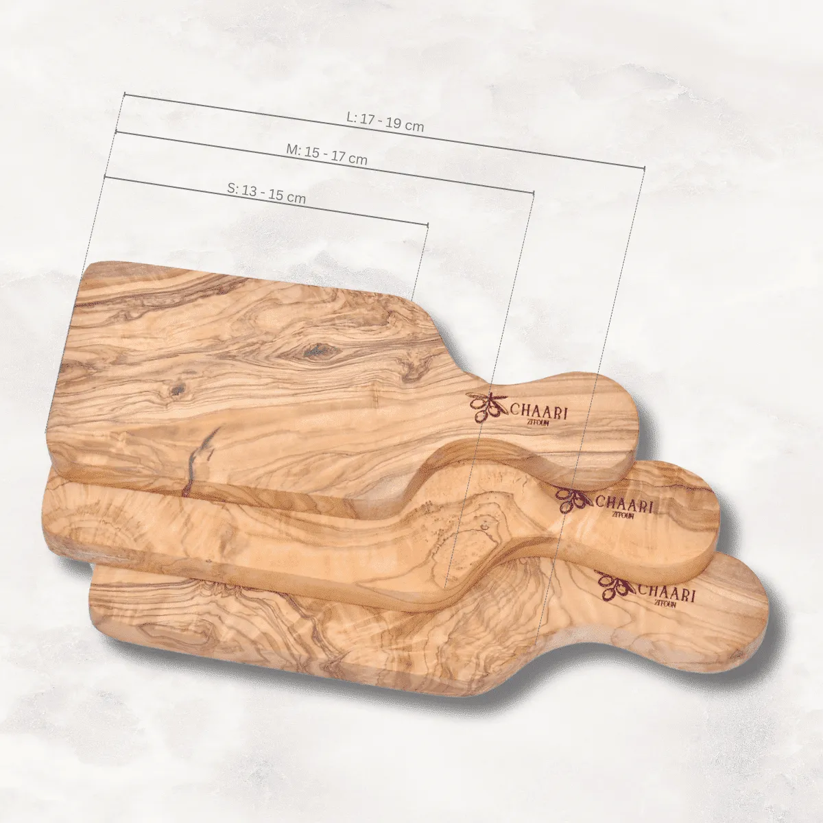 Käsebrett / Servierbrett mit Griff aus Olivenholz