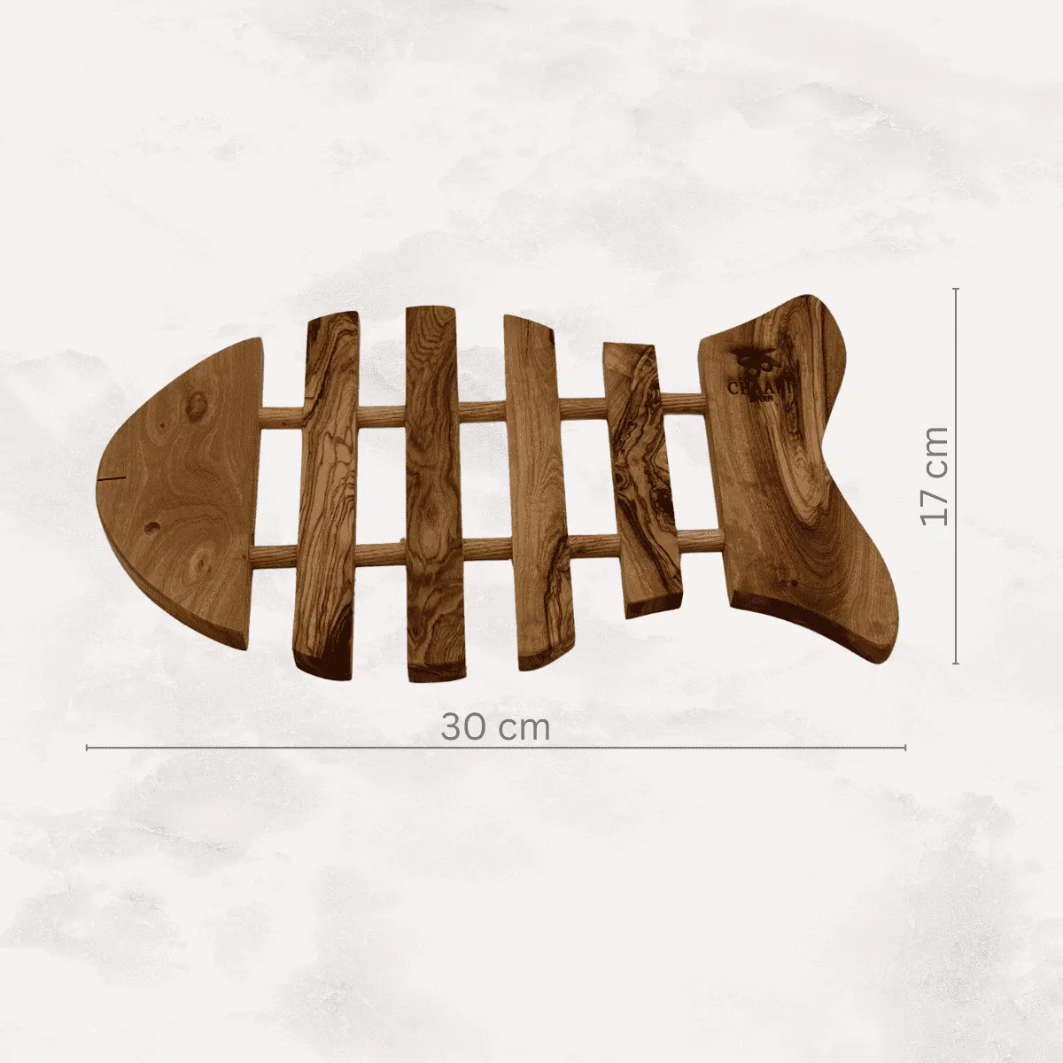 Untersetzer aus Olivenholz - Fischform